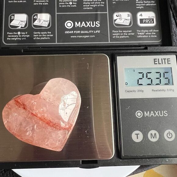 Fire Quartz Crystal Heart‎ Carving (#1) - Picture 16 of 16